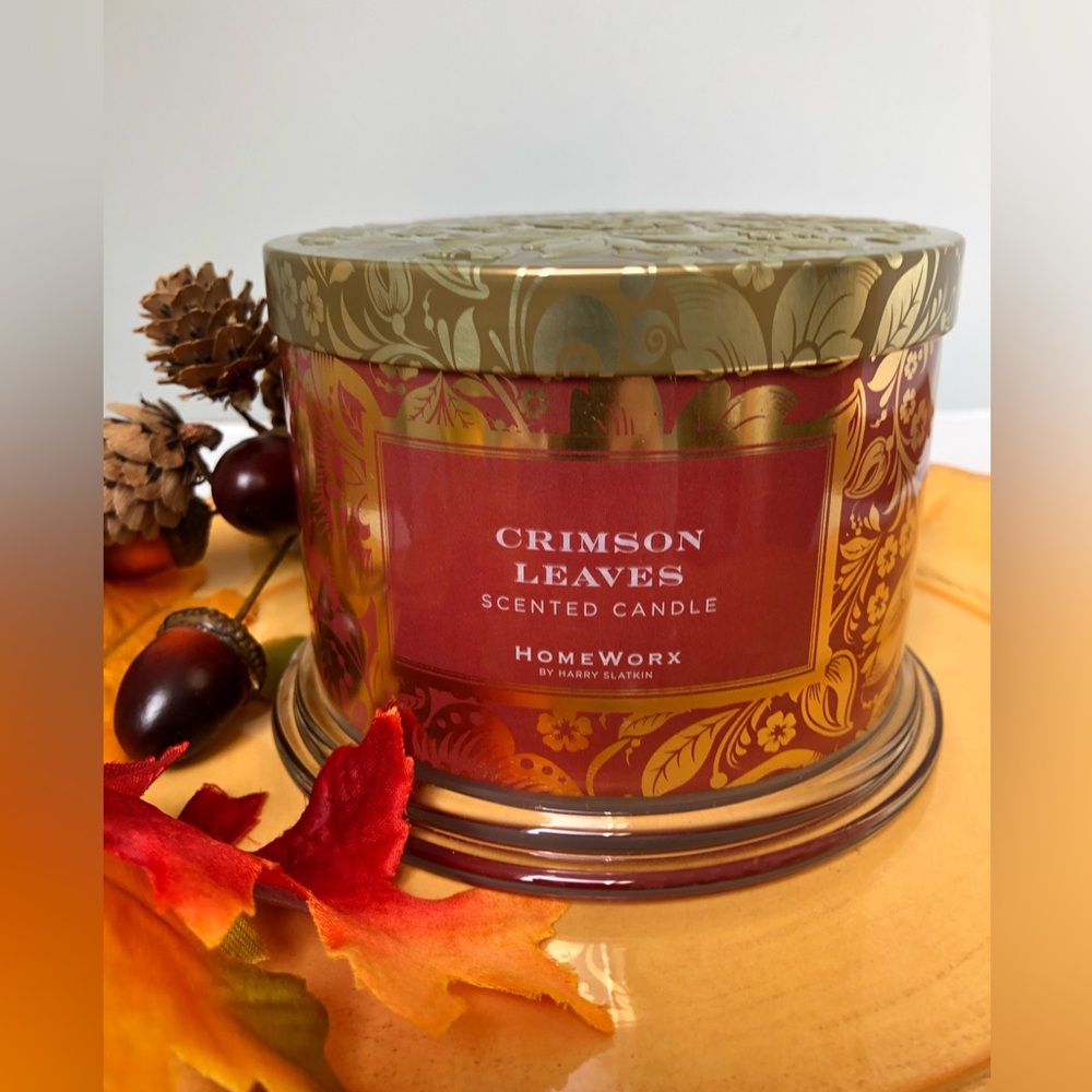 🍁Homeworx by Harry Slatkin Crimson Leaves 3 Wick New Candle